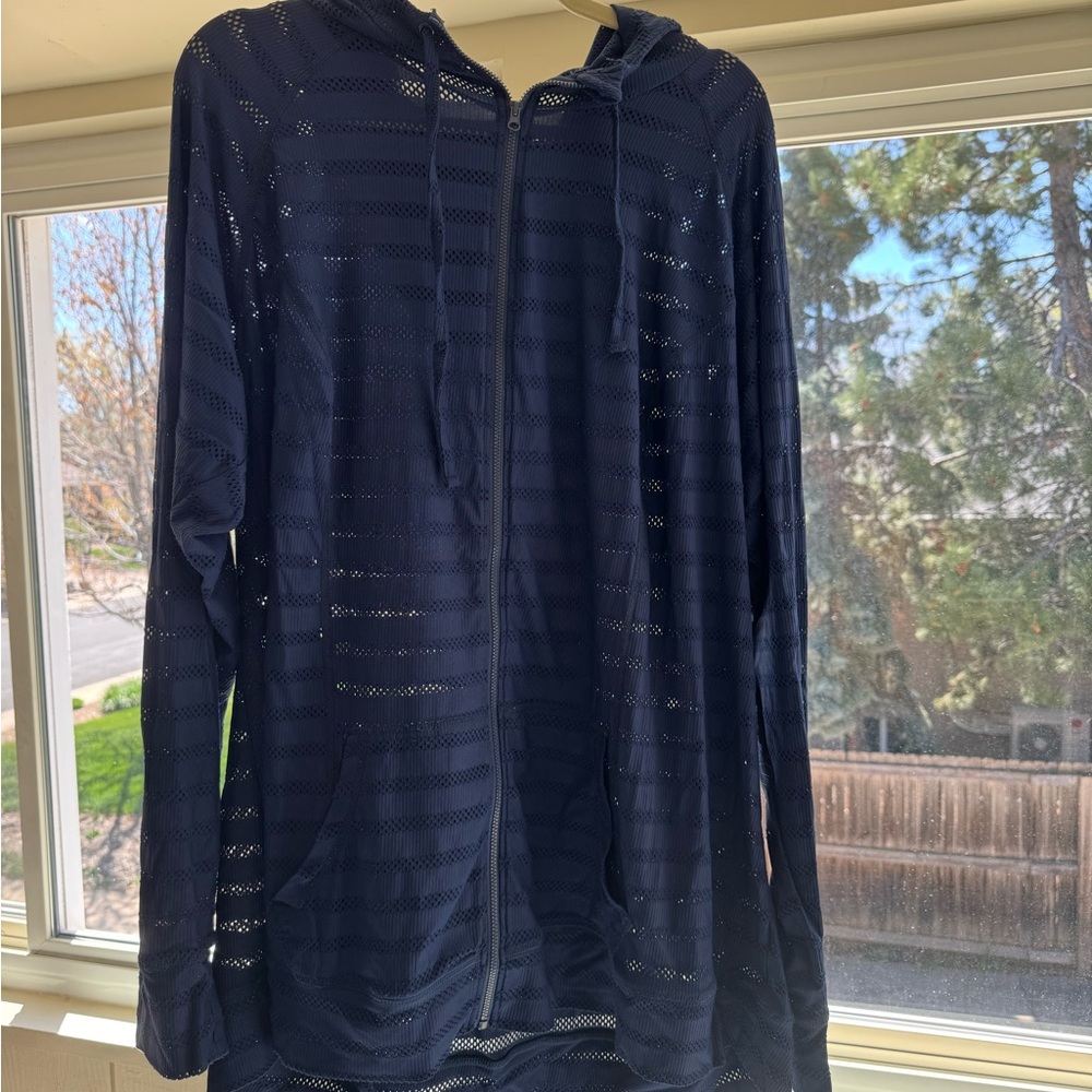 Torrid Mesh Shadow Stripe Hoodie 4